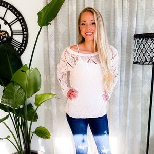 SOLD! Blush Lace Sweater